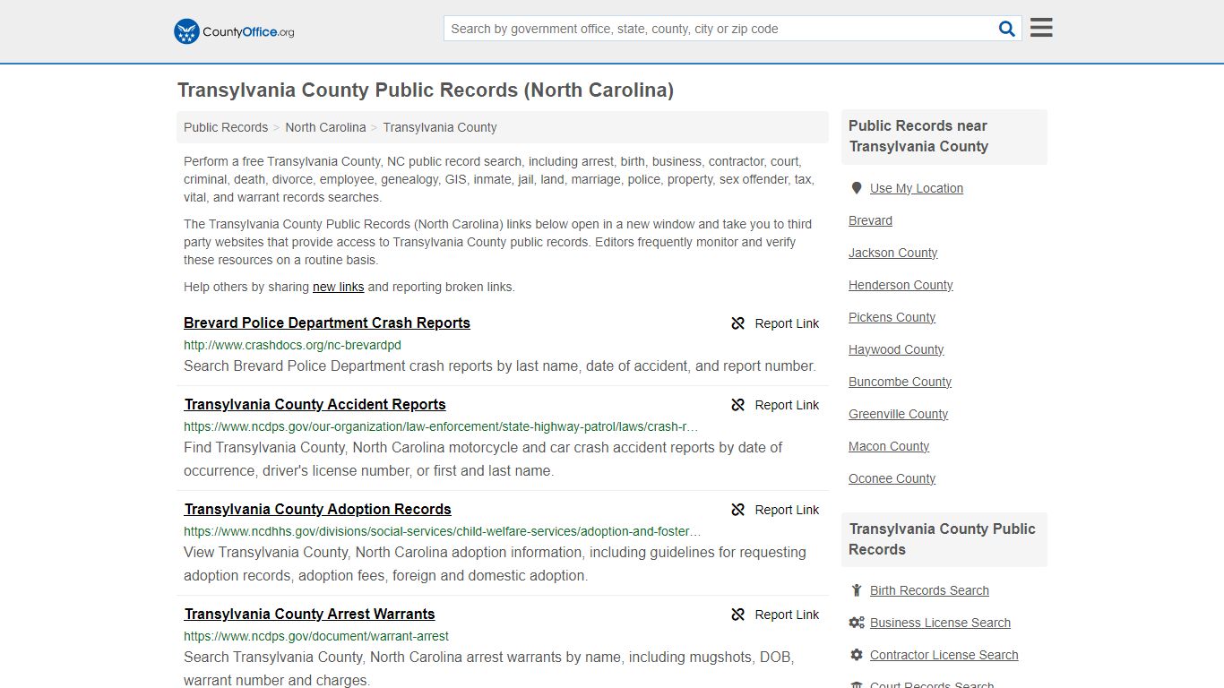 Public Records - Transylvania County, NC (Business, Criminal, GIS ...